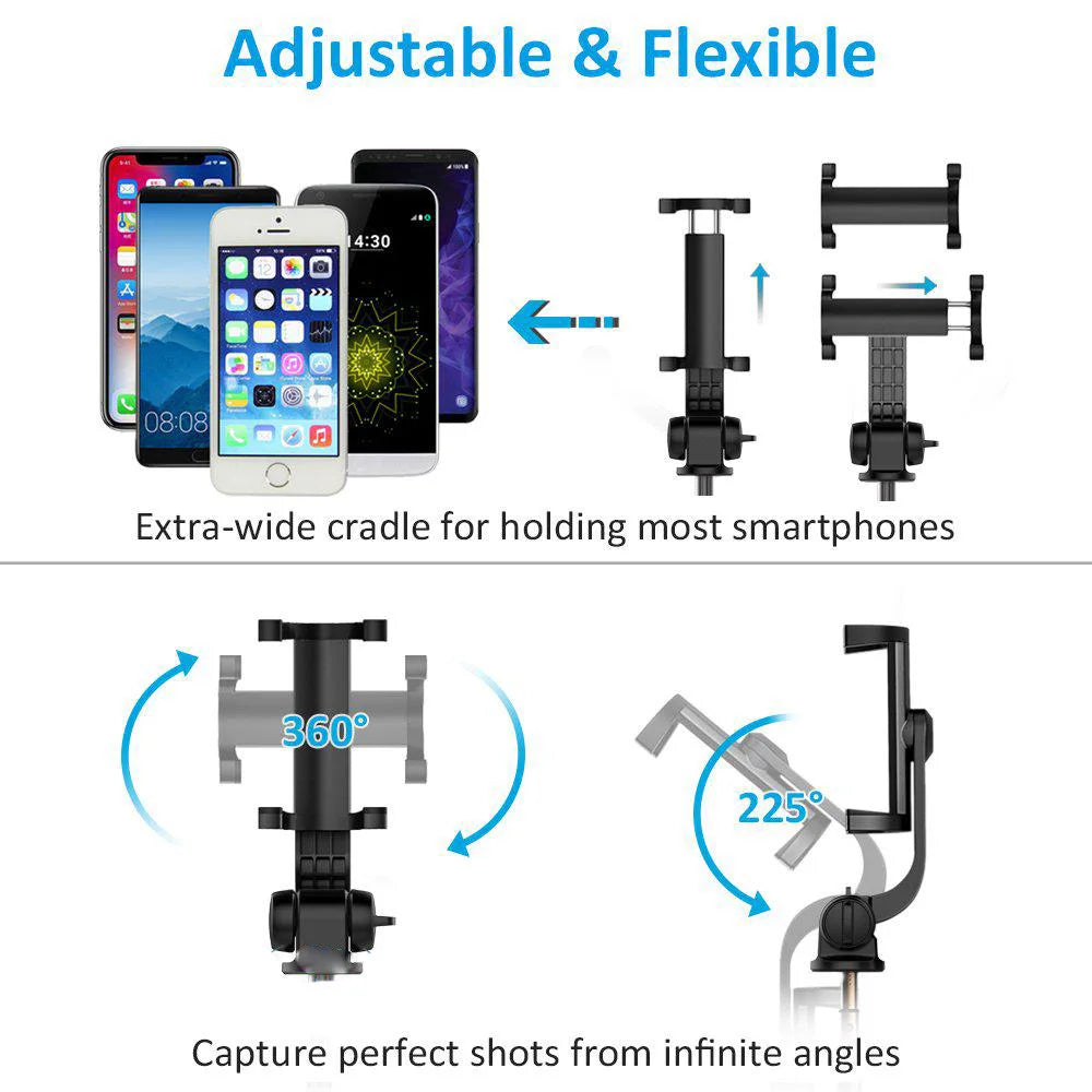 3 In 1 Monopod Tripod Stand Holder For Xiaomi Redmi Note 10 Huawei iPhone 11 Pro 12 XR 7 8 Plus Samsung Mobile Phone Smartphone