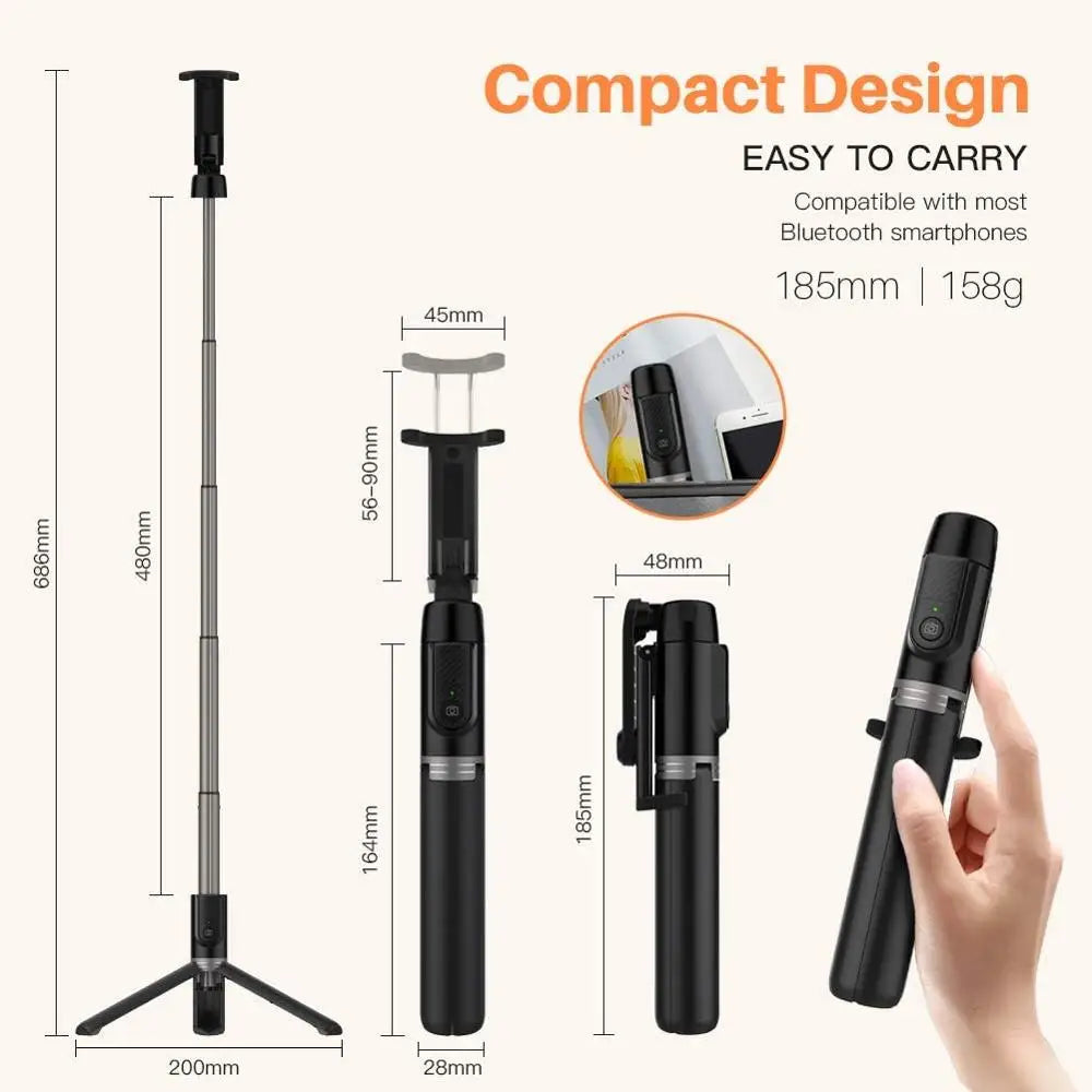 3 In 1 Monopod Tripod Stand Holder For Xiaomi Redmi Note 10 Huawei iPhone 11 Pro 12 XR 7 8 Plus Samsung Mobile Phone Smartphone